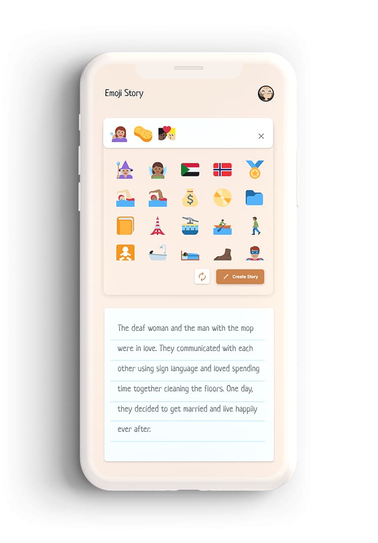 Emoji Story on a phone